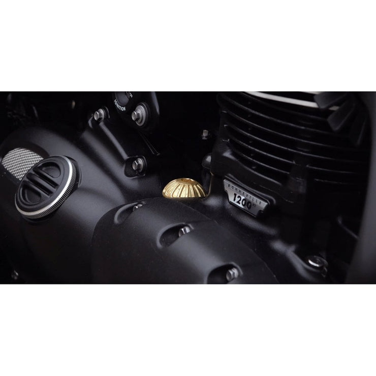 MOTONE ENGINE OIL FILLER CAP - ROSWELL - BRASS