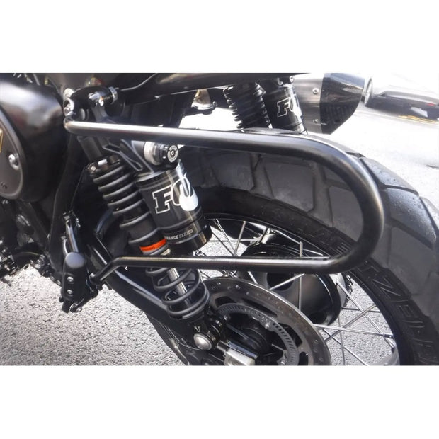 MOTONE T100/T120/STREET TWIN LC PANNIER/LUGGAGE RAILS - PAIR - BLACK