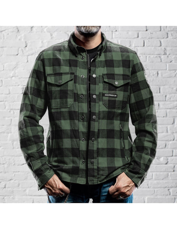 HOLY FREEDOM LUMBERJACK MOTORCYCLE JACKET - GREEN - SIZE M