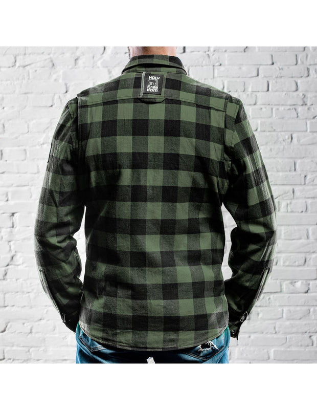 HOLY FREEDOM LUMBERJACK MOTORCYCLE JACKET - GREEN - SIZE M