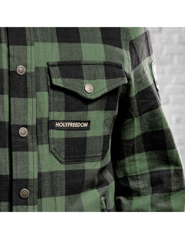 HOLY FREEDOM LUMBERJACK MOTORCYCLE JACKET - GREEN - SIZE M