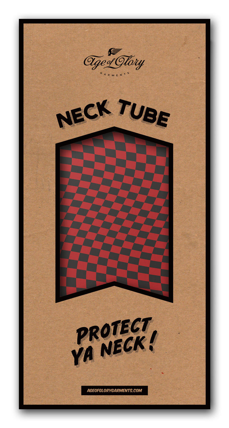 AGE OF GLORY TWISTED CHECKERS NECK TUBE - BLACK / RED