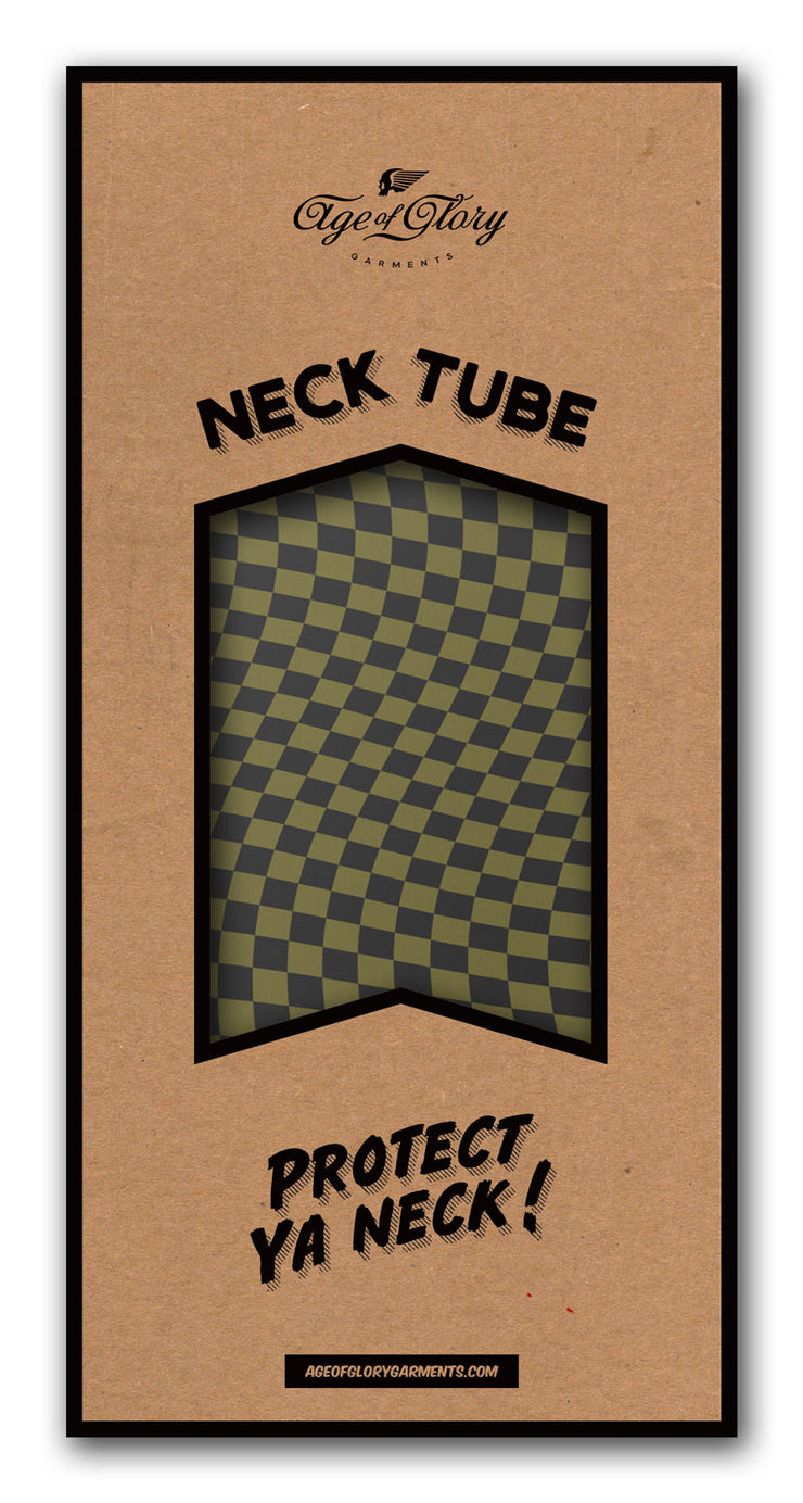 AGE OF GLORY TWISTED CHECKERS NECK TUBE - BLACK / ARMY GREEN