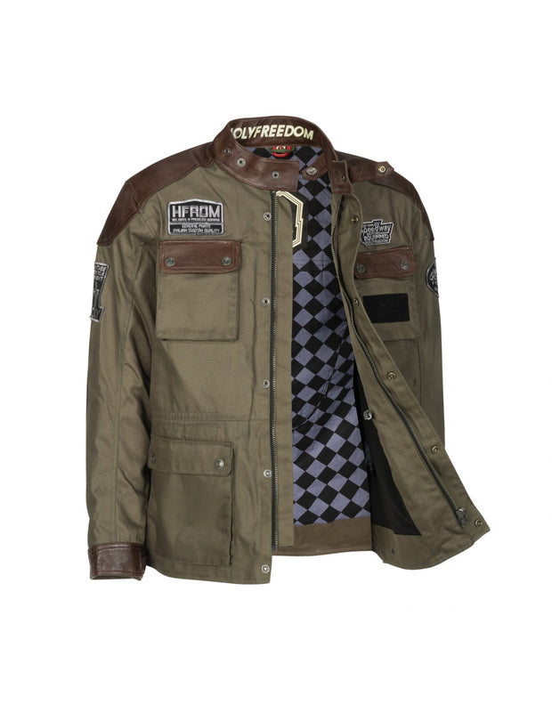 HOLY FREEDOM QUATTRO WAXED EVO JACKET - BROWN/MILITARY GREEN