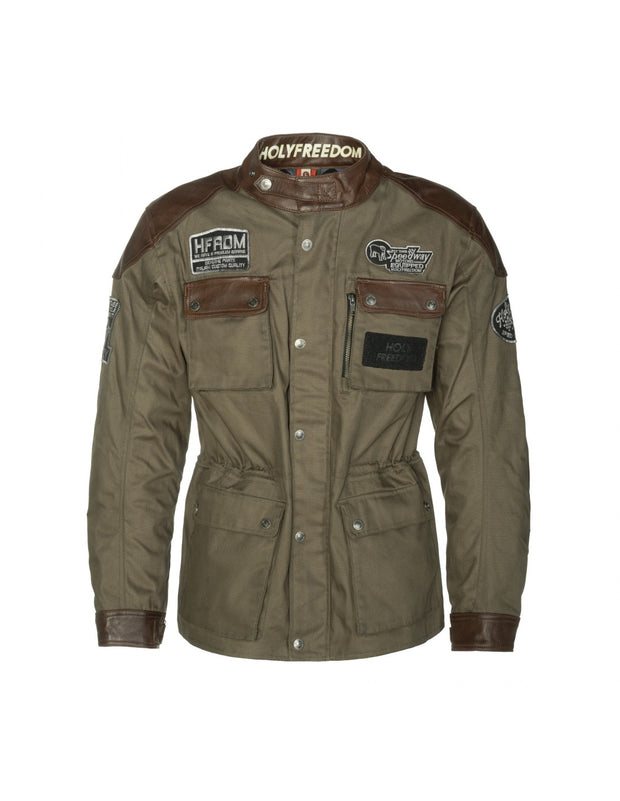 HOLY FREEDOM QUATTRO WAXED EVO JACKET - BROWN/MILITARY GREEN