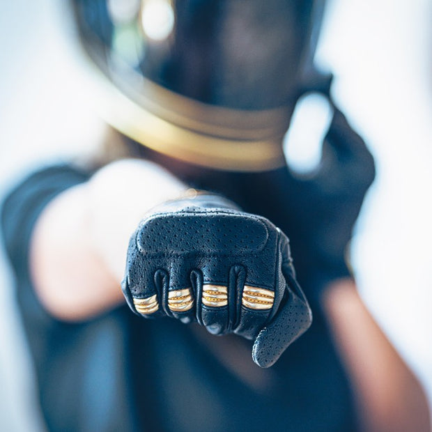 RACER SHIRLEY "GASOLINE" LADIES GLOVE - BLACK/GOLD