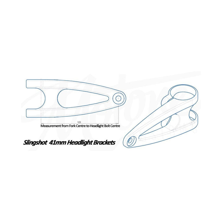 MOTONE SLINGSHOT CUSTOM HEADLIGHT BRACKETS 41MM - BLACK