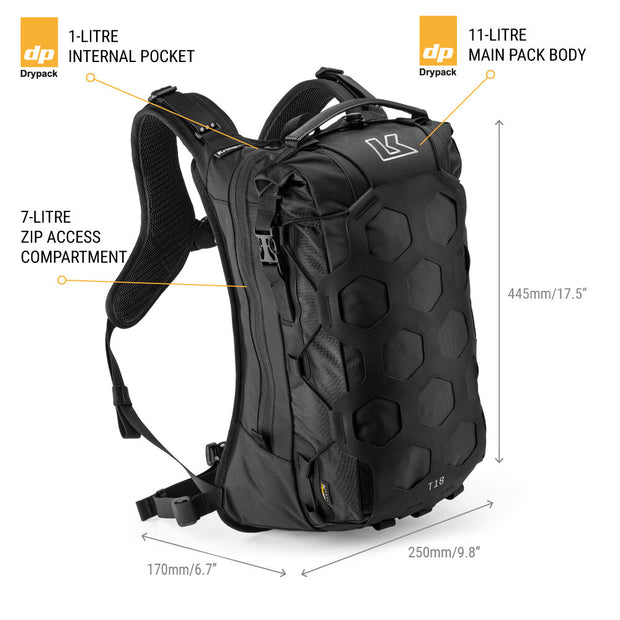 KRIEGA TRAIL 18 ADVENTURE BACKPACK - BLACK