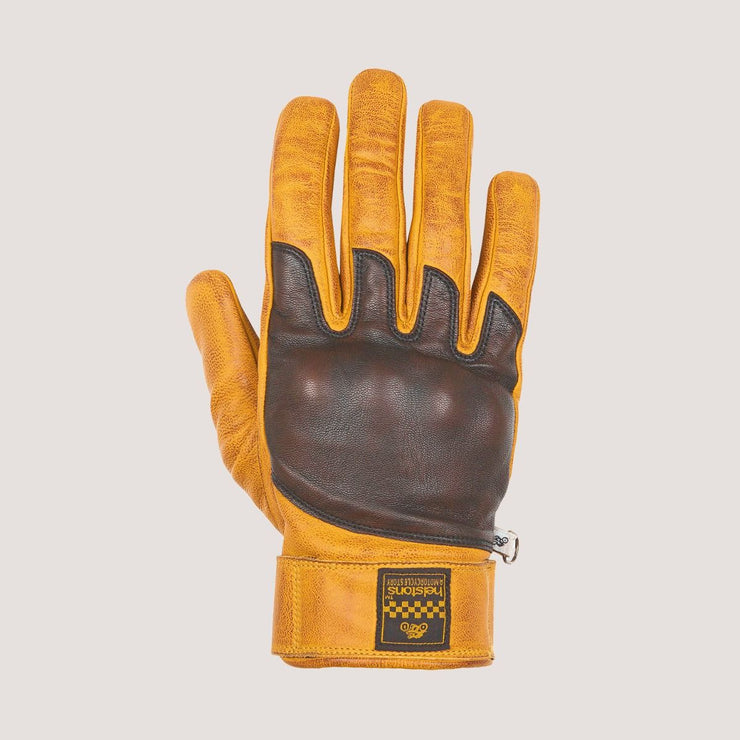 HELSTONS WOLF GLOVES - GOLD/BROWN